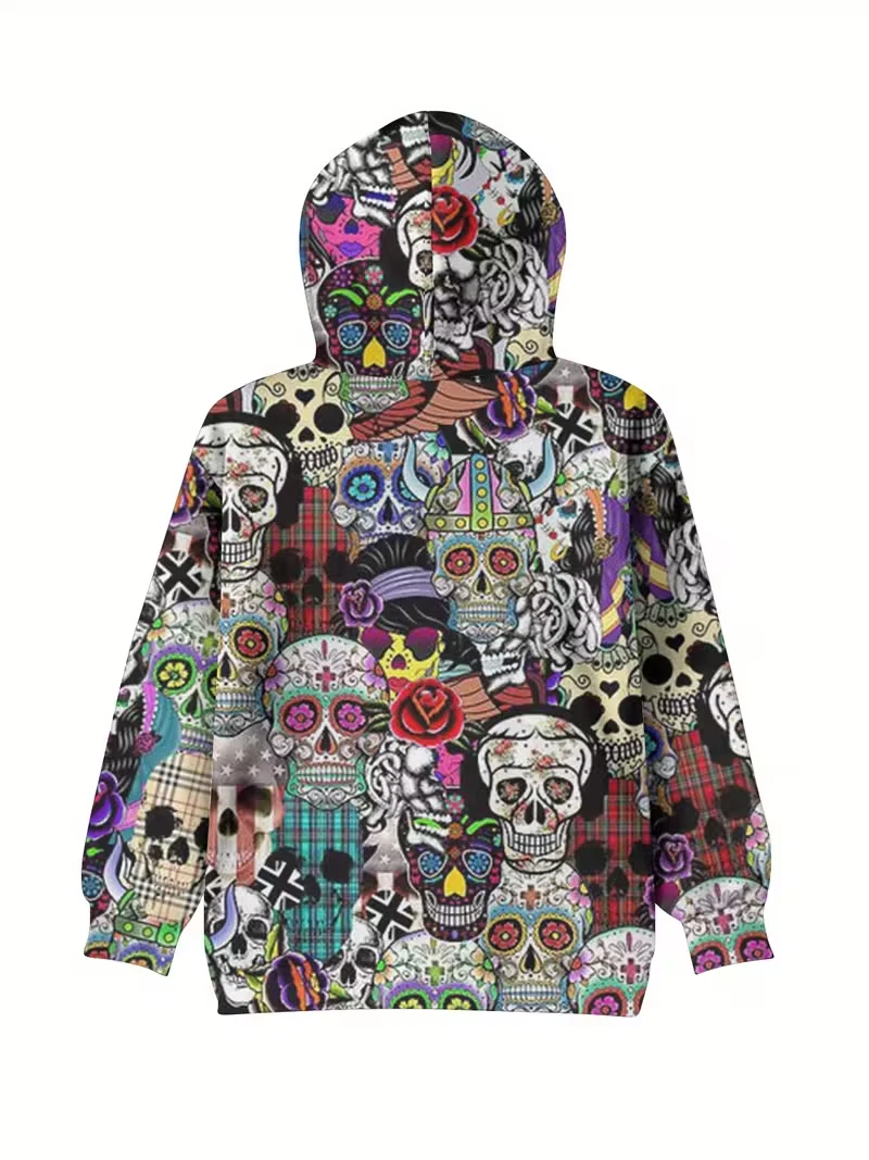 Colorful Skull 3D All Over Print Hoodie