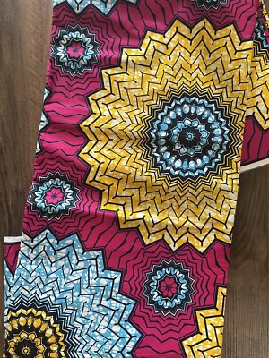 Beautiful Antique African/Ankara Wax Print, 6 Yards Multi Colored Pattern Onsale