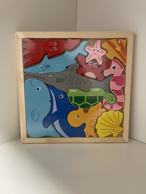 Meerestiere 3D Holzpuzzle