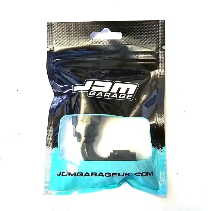 AN-6 6AN Black JIC 90 Degree Swivel Push-On Hose Fitting - Socketless Tail Barb Design