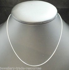 18ct WHITE GOLD NECKLACE CHAIN PENDANT CURB 16" or 18" INCHES LONG 1.05mm WIDE