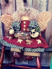 PATTERN Primitive Blonde Raggedy Ann Angel Doll Stars NEW Homespun Friends