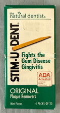 Stim-U-Dent Original Plaque Removers Mint Flavor 4 Packs of 25 NEW