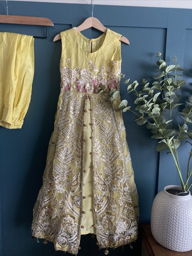 AGE 5-6 Years Yellow Girls Dress Party Wedding Outfit Crimson Princess - Picture 5 of 12