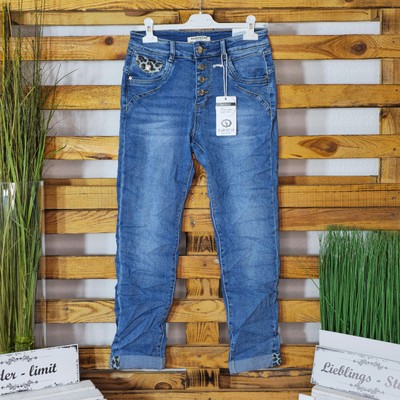 KAROSTAR DAMEN JEANS DENIM COLLECTION BAGGY BLUE  HOSE Gr. 36 BIS 46 TOP AKTUELL