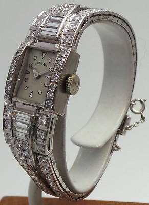 Vintage Ladies Hamilton watch Platinum set with Diamonds Art  display picture 1