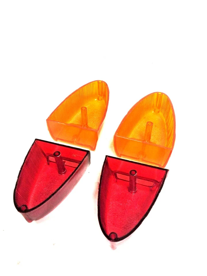 Conjunto de lentes traseiras Fiat 1100 vermelha e âmbar 4 peças NOVO (216AB) - Imagem 4 de 4