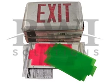 NEW Cooper Lighting LPX7SD Exit Sign, LED, Universal Mount, Red/Grn Lot of 2