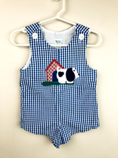 Vintage Nursery Rhyme - Infant 12 Months Dog / Doghouse Shortall / Overalls