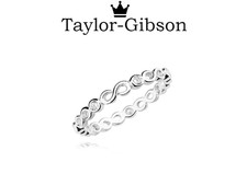 925 Sterling Silver Infinity Ring Clear Sizes H-Z+1 Solid Silver