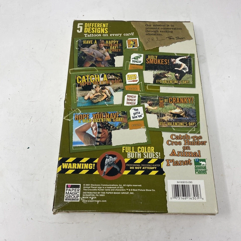 The Crocodile Hunter (2001) Paper Magic Valentines Day 30 Cards With Tattoos - Image 2 of 2