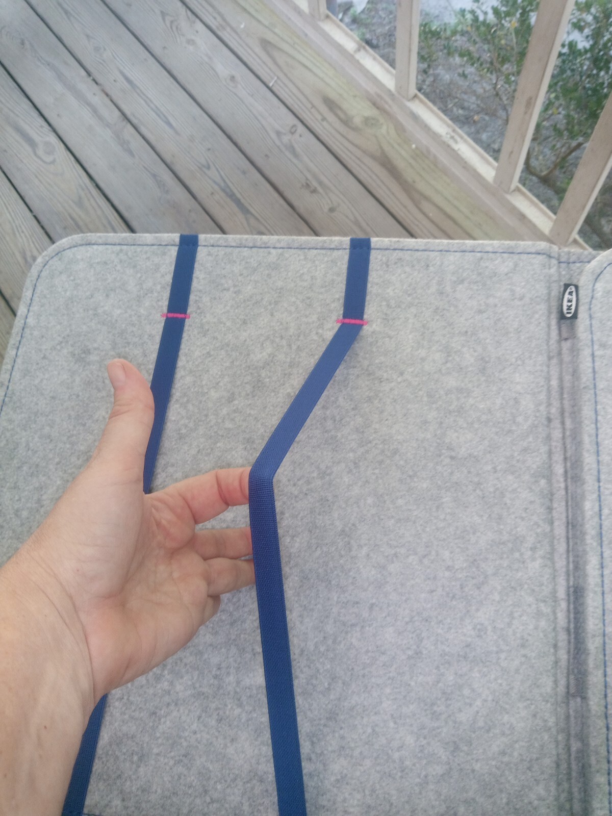 Ikea Ovning Desk Divider with Compartments Blue Gray Fabric New eBay