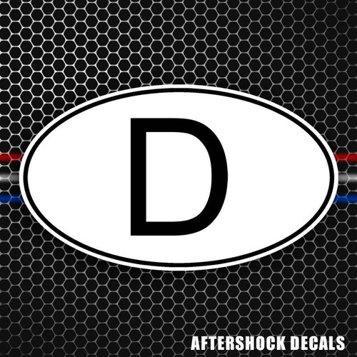 D Germany Country Code Oval Sticker German Euro Car Berlin Bumper ...