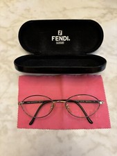 Vintage Fendi Occhiali Eyeglasses Frames Italy black/Gold Tone Women's