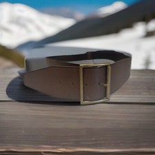 Frye Womens Shaped Leather Belt with Roller Buckle Brown Size S