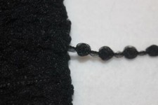 5 yards black organza rosebud Non Stretch sewing doll Trim 1/4" wide