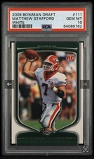 2009 BOWMAN DRAFT MATTHEW STAFFORD MATT MATHEW PSA 10 WHITE #/299 POP 6 RC