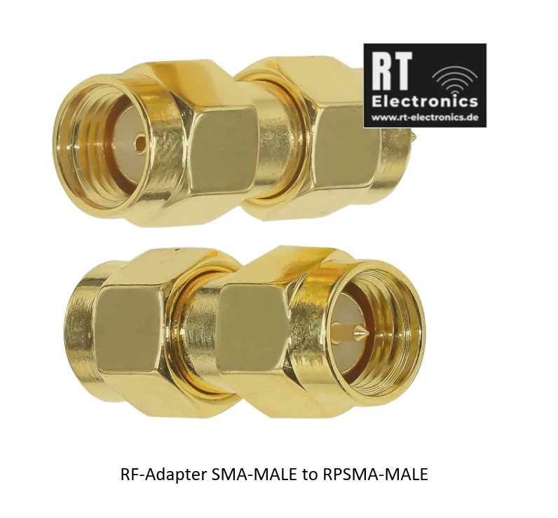 RT-ELECTRONICS SMA Male auf RPSMA Male Adapter. Koaxial Adapter für RF Kabel SMA