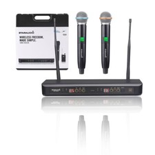 2 Channel Wireless Microphone System UHF Handheld Karaoke Microphone Church Mic