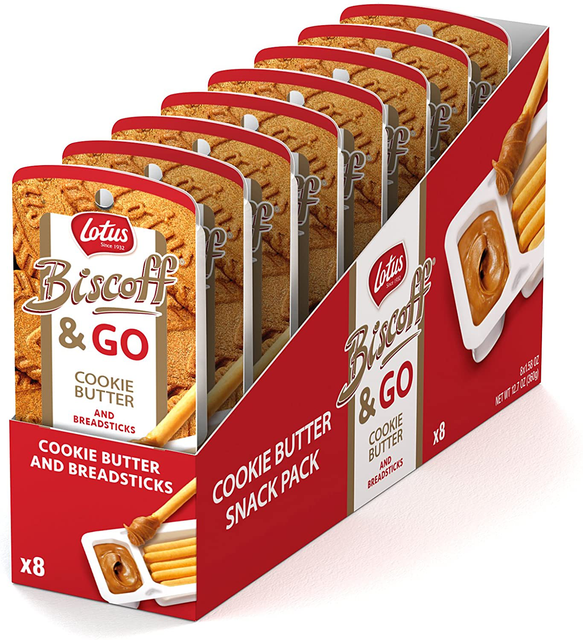 lotus biscoff & go cookie butter and breadsticks