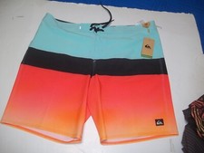 NEW QUIKSILVER Men's Board shorts SURFSILK PANEL 20" long sz 40 swim blue orange
