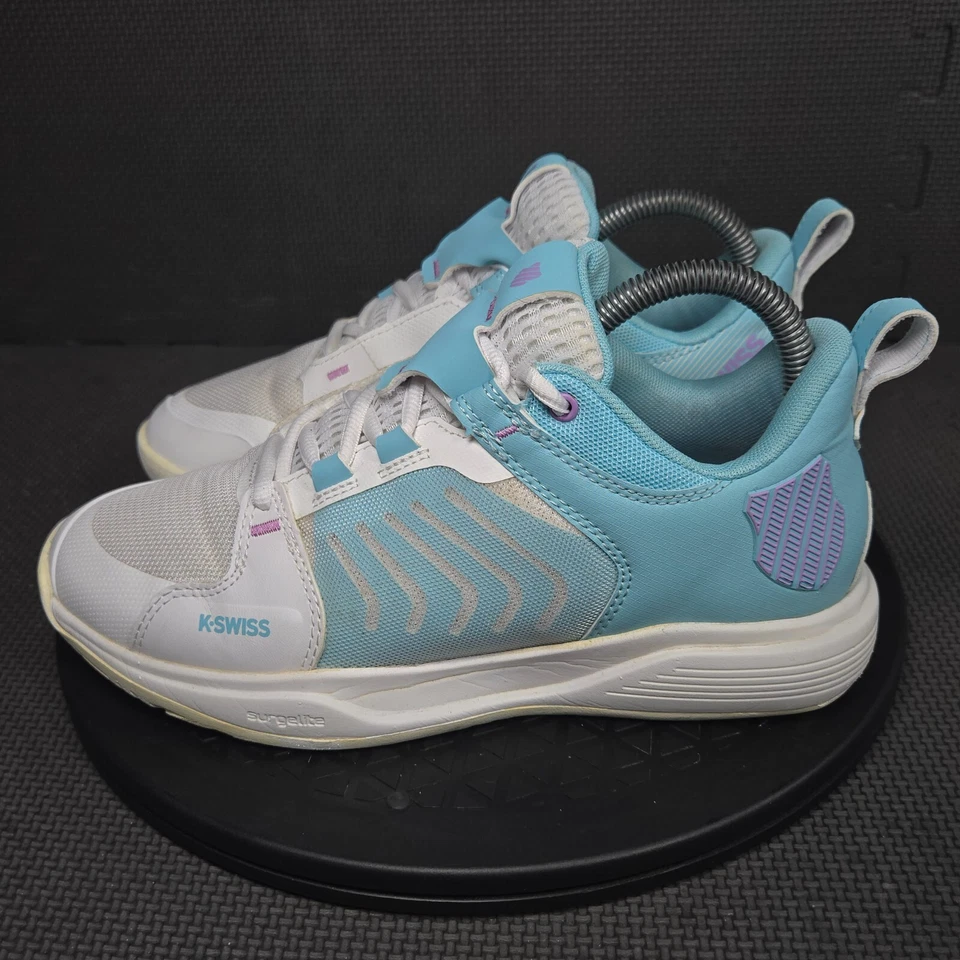 Zapatillas deportivas K-Swiss Ultrashot para mujer talla 7,5 blancas azules Foto 3 de 4