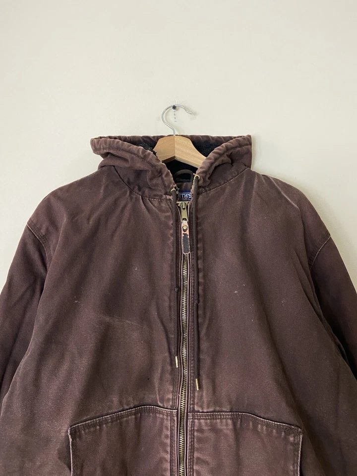 Vintage Smith’s Workwear Dark Brown Zip Up Canvas Jacket - XL - Image 2 of 4
