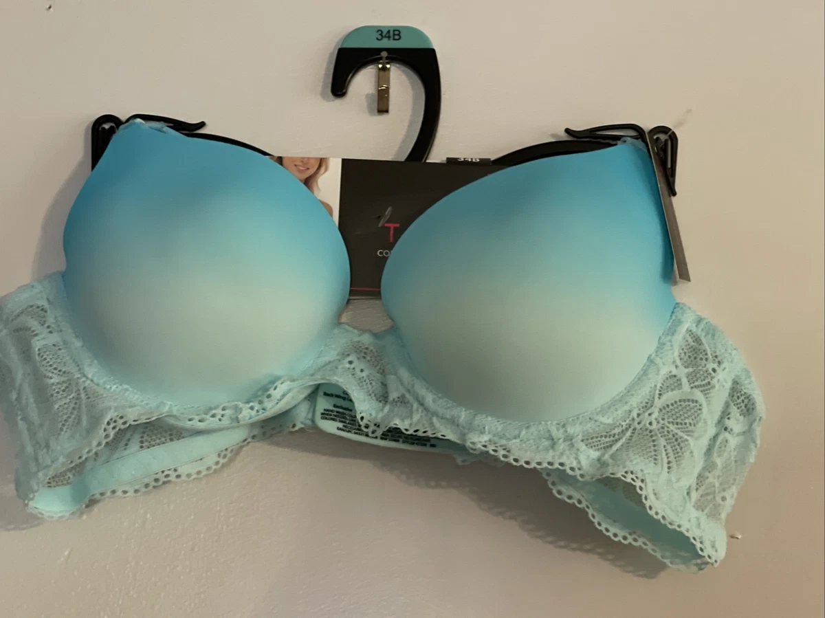 No Boundaries T Shirt Bra 34B Converts To RacerBack Sky Blue New