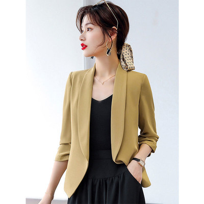Women's Short Suit Style Versatile Design Feel Waist Relaxed Thin Coat