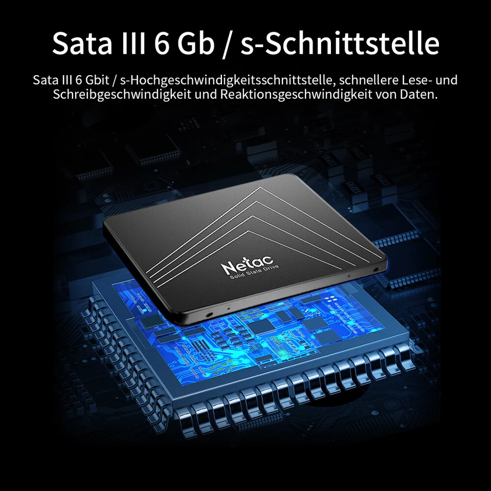 Netac 1TB 512GB SSD Festplatte 2,5 Zoll SATAIII 6GB/s Interne Solid State Drive - Bild 4 von 4