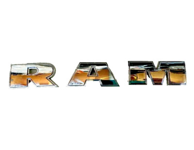 RAM BADGE EMBLEM LOGO NAMEPLATE GENUINE OEM MOPAR USED PART TAKE OFF