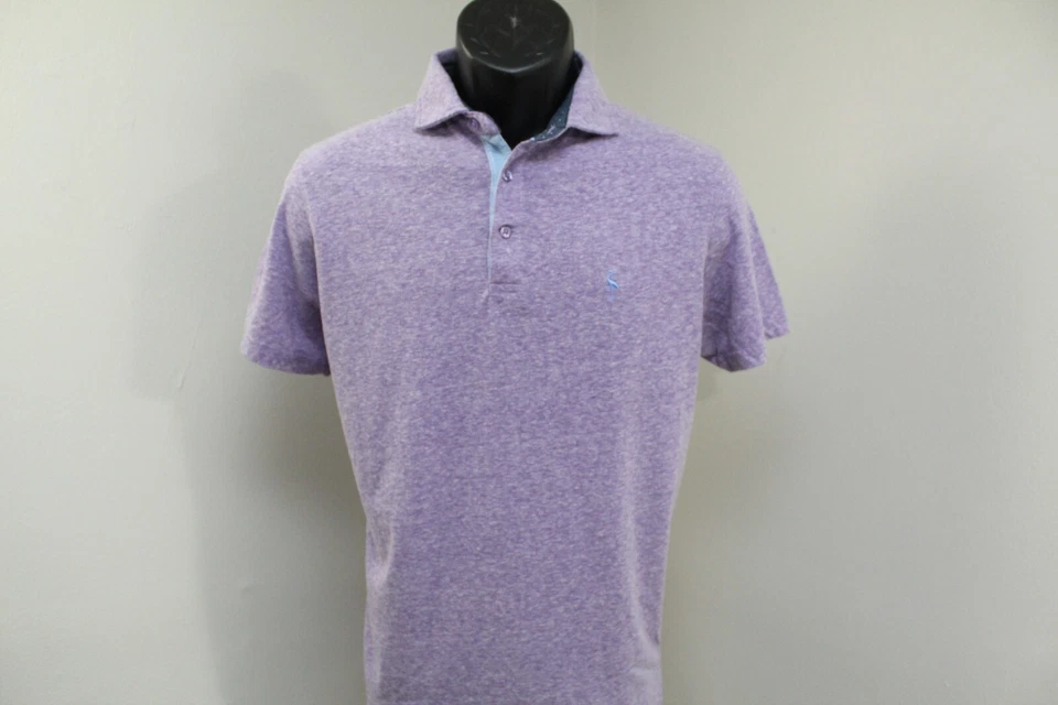 Polo de golfe Tailorbyrd roxo manga curta mistura de algodão masculino tamanho médio - Imagem 2 de 4