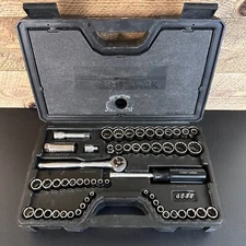 Vintage Craftsman 1/4" & 3/8" Drive 58pc Metric & SAE Socket Set 33558 USA
