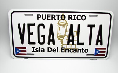 PUERTO RICO VEGA ALTA ISLA DEL ENCANTO METAL CAR NOVELTY LICENSE PLATE AUTO TAG