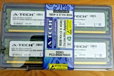 8GB Kit - A-Tech  DDR3 SDRAM PC3-10600 4GB DIMM RAM Memory
