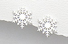 Solid Sterling Silver Snowflake Snow Stud Earrings 16mm Long 2.4g