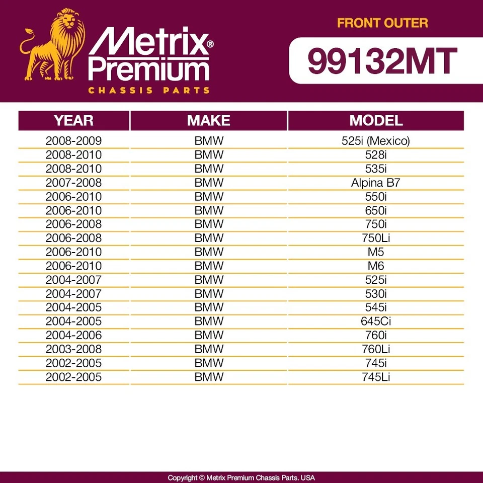 Juego de extremos de barra de amarre exterior delantera para BMW 528i 535i Alpina B7 550i 650i 750i 750Li M5 Foto 2 de 4