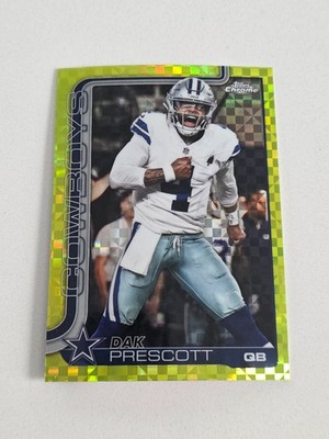 2025 Topps Chrome Dak Prescott #79 YELLOW X-FRACTOR Parallel Dallas Cowboys