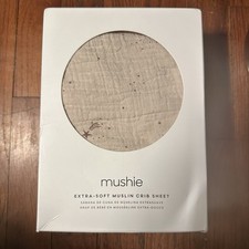 Mushie Extra Soft Beige Muslin Fitted Crib Sheet 100 Cotton Falling Stars Baby