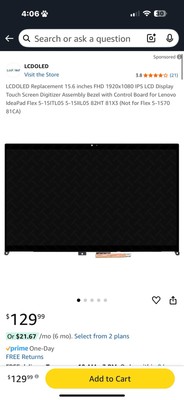 LCDOLED Replacement 15.6 inches FHD 1920x1080 IPS LCD Display Touch Screen