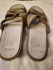 Crocs Sandals Womens 8 Taupe Tan Patricia Wedge Slide Comfort Croslite Footbed — photo 3