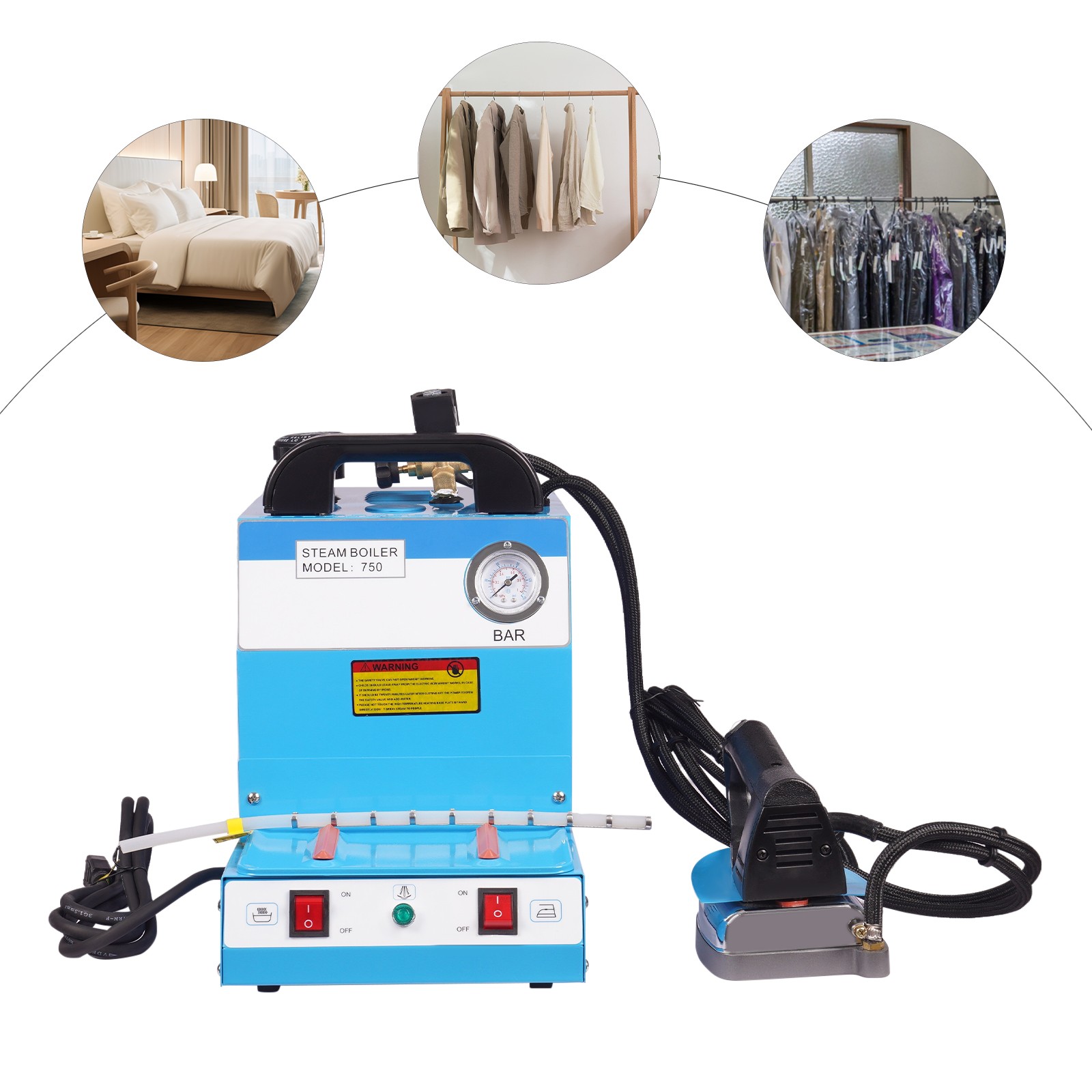 With Boiler For Dry Cleaner Curtain Blue 110v Commercial Us~