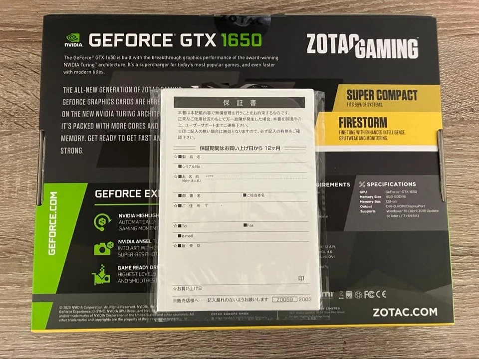 ZOTAC GAMING Video Card GeForce GTX 1650 OC GDDR6 ZT-T16520F-10L - Image 3 of 4