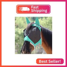 Harrison Howard CareMaster Horse Fly mask with Ears and Nose Fringe Fly Protecto