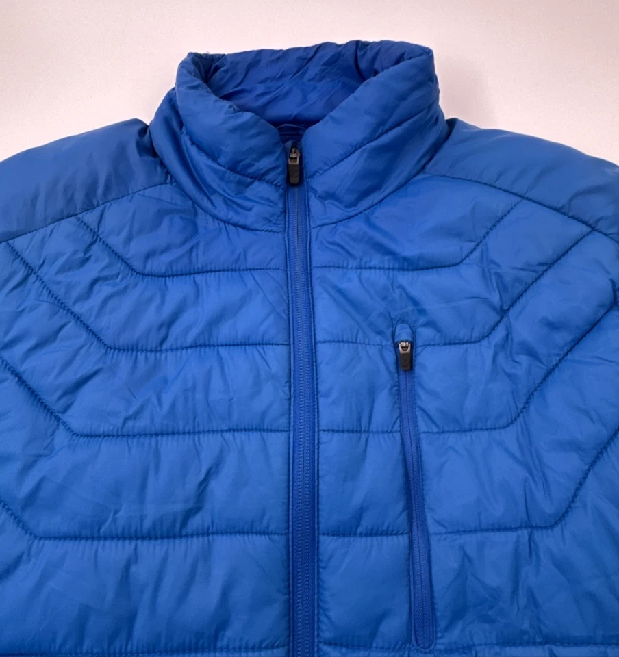 Jaqueta acolchoada Xersion masculina azul média com zíper completo leve náilon - Imagem 3 de 4