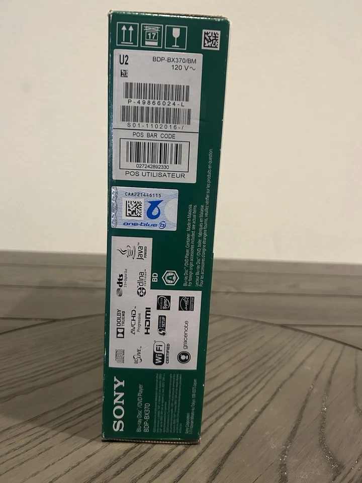 Sony BDP-BX370 Blu-ray Disc/DVD Player Built in wireless LAN Brand New! - Image 3 of 4