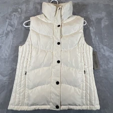 Kenneth Cole Reaction Down Puffer Vest Blend Ivory Cream NWT Womens Size Small