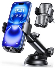 3-in-1 Car Phone Holder 122 LBS Strongest Suction  Stable Clamp Arm Black