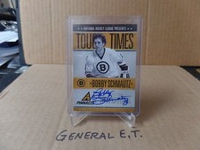 2011-12 Pinnacle #BS Bobby Schmautz Tough Times Auto 45/250 Bruins RIP