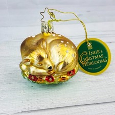 Inge Glas Sleeping Deer Fawn Blown Glass 2 Ch...
